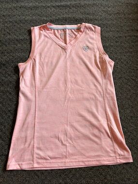 Ariat Soft Pink V-Neck Sleeveless Performance Tank